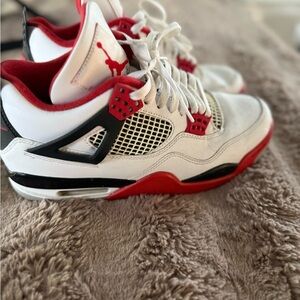 White and Red Athletic Sneakers